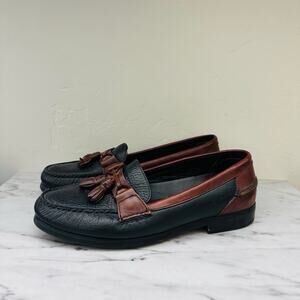 Bert Pulitzer Leather Navy Oxblood Tassel Loafer Men’s Size 8
